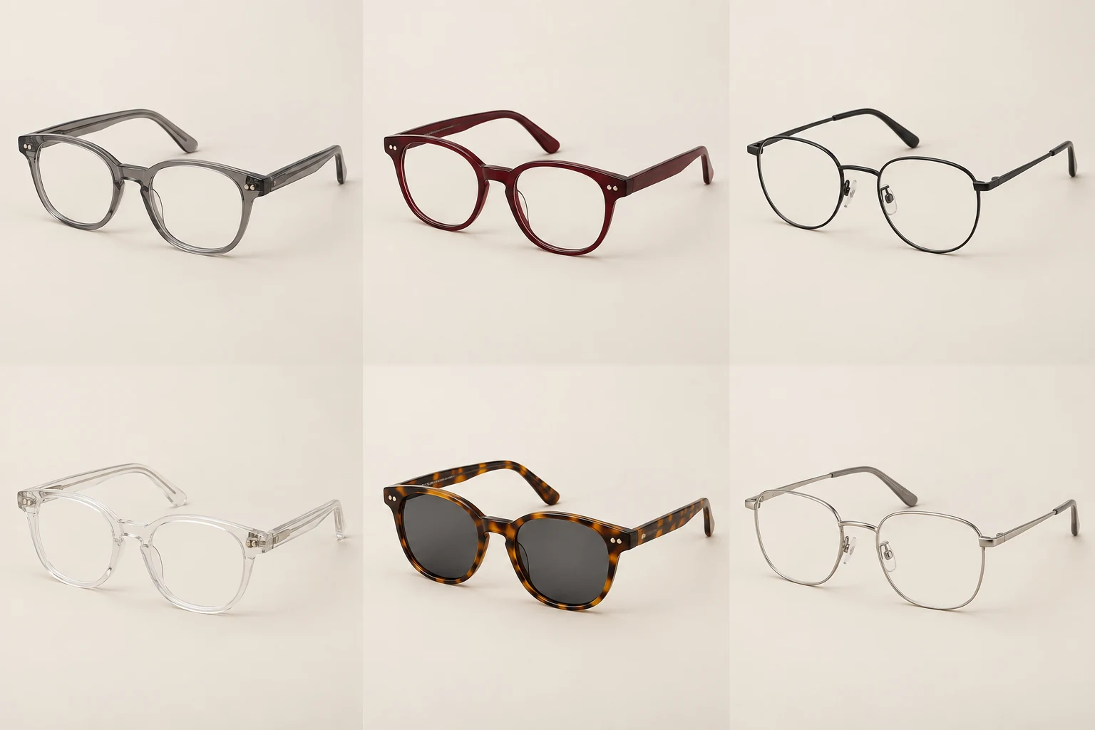 Seis modelos de armazones de la colección EIKA